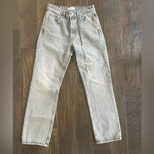 Zara grey straight leg jeans